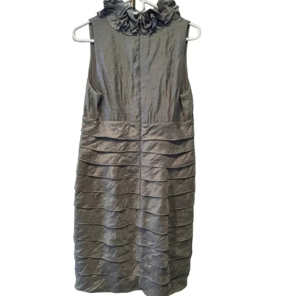 LONDON TIMES PETITES WOMENS SILVER DRESS WEDDING FORMAL SUMMER WINTER SIZE 12P - Picture 7 of 8